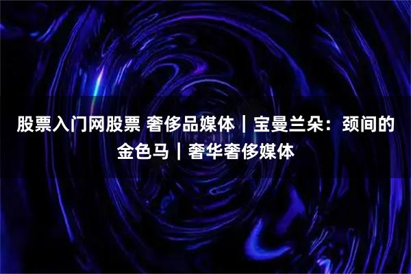 股票入门网股票 奢侈品媒体｜宝曼兰朵：颈间的金色马｜奢华奢侈媒体